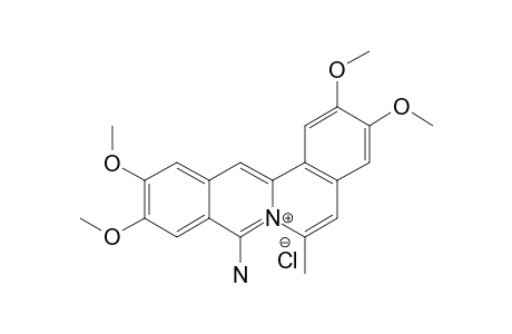 8-AMINO-2,3,10,11-TETRMETHOXY-6-METHYLDIBENZO-[A,G]-QUINOLIZINIUMCHLORIDE