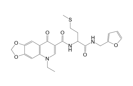 5-ethyl-N-[(1S)-1-{[(2-furylmethyl)amino]carbonyl}-3-(methylsulfanyl)propyl]-8-oxo-5,8-dihydro[1,3]dioxolo[4,5-g]quinoline-7-carboxamide