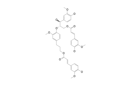 THREO-CAROLIGNAN-E;ERYTHRO-1-(4-HYDROXY-3-METHOXYPHENYL)-3-(4-HYDROXY-3-METHOXYCINNAMOYLOXY)-2-[4-[3-(4-HYDROXY-3-METHOXYCINNAMOYLOXY)-PROPYL]-2-ME