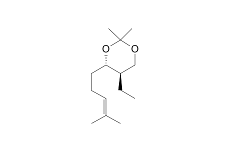 (4S,5R)-5-ethyl-2,2-dimethyl-4-(4-methylpent-3-enyl)-1,3-dioxane