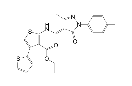 (E)-ethyl 5'-(((3-methyl-5-oxo-1-(p-tolyl)-1H-pyrazol-4(5H)-ylidene)methyl)amino)-[2,3'-bithiophene]-4'-carboxylate