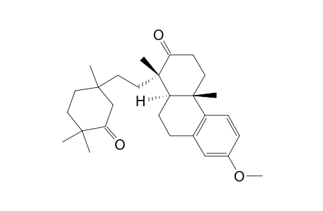 2(1H)-Phenanthrenone, 3,4,4a,9,10,10a-hexahydro-7-methoxy-1,4a-dimethyl-1-[2-(1,4,4-trimethyl-3-oxocyclohexyl)ethyl]-, [1.alpha.(S*),4a.beta.,10a.alpha.]-(.+-.)-