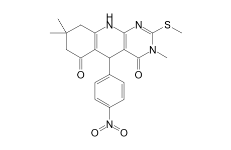 3,8,8-Trimethyl-2-methylthio-5-(4-nitrophenyl)-5,8,9,10-tetrahydro-pyrimido[4,5-b]quinoline-4,6-dione