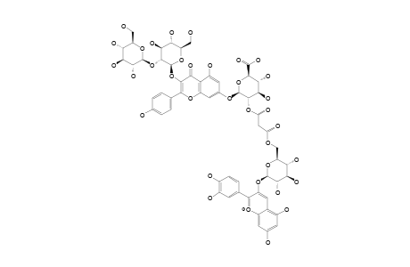 CYANIDIN-3-O-BETA-[KAEMPFEROL-3-O-BETA-(GLUCOPYRANOSYL-(1->2)-GLUCOPYRANOSYL)-7-O-BETA-GLUCURONOPYRANOSYL-2-O-MALOYL]-6-O-BETA-GLUCOPYRANOSI