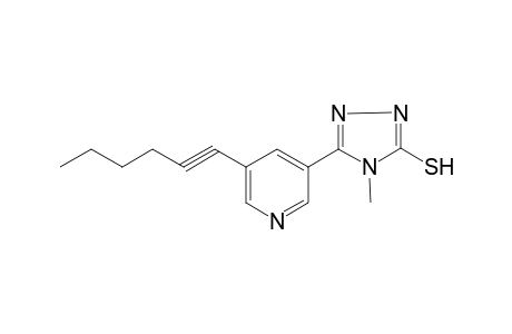 4H-1,2,4-Triazole-3-thiol, 4-methyl-5-[5-(1-pentynyl)-3-pyridyl]-