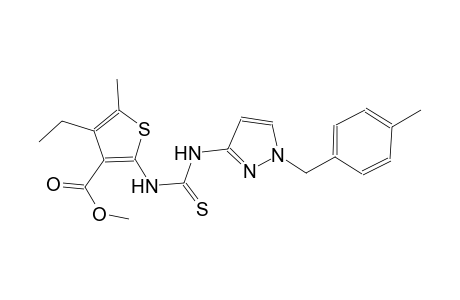 methyl 4-ethyl-5-methyl-2-[({[1-(4-methylbenzyl)-1H-pyrazol-3-yl]amino}carbothioyl)amino]-3-thiophenecarboxylate