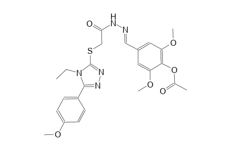 4-{(E)-[({[4-ethyl-5-(4-methoxyphenyl)-4H-1,2,4-triazol-3-yl]sulfanyl}acetyl)hydrazono]methyl}-2,6-dimethoxyphenyl acetate
