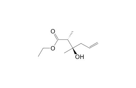 Ethyl (2R*,3R*)-2,3-dimethyl-3-hydroxyhex-5-enoate