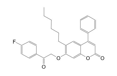 2H-1-benzopyran-2-one, 7-[2-(4-fluorophenyl)-2-oxoethoxy]-6-hexyl-4-phenyl-