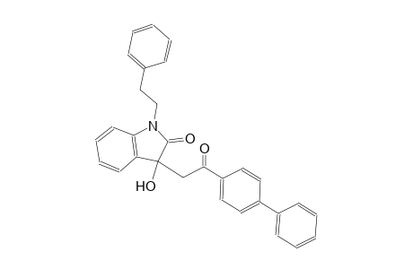 2H-indol-2-one, 3-(2-[1,1'-biphenyl]-4-yl-2-oxoethyl)-1,3-dihydro-3-hydroxy-1-(2-phenylethyl)-