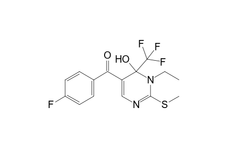 (1-Ethyl-6-hydroxy-2-(methylthio)-6-(trifluoromethyl)-1,6-dihydropyrimidin-5-yl) (4-fluorophenyl)methanone