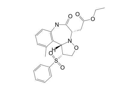 5-ETHOXYCARBONYLMETHYL-1,2,7,11B-TETRAHYDRO-11-METHYL-1-PHENYLSULFONYLISOXAZOLO-[2,3-D]-[1,4]-BENZODIAZEPIN-6(5H)-ONE