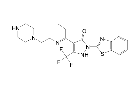 3H-Pyrazol-3-one, 2-(1,3-benzothiazol-2-yl)-1,2-dihydro-4-[1-[[2-(1-piperazinyl)ethyl]imino]propyl]-5-(trifluoromethyl)-