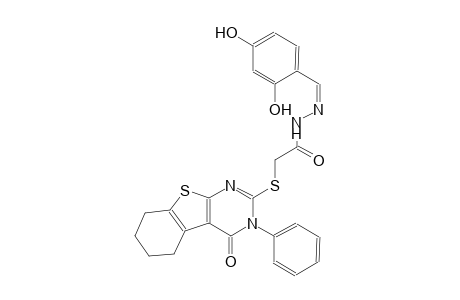 N'-[(Z)-(2,4-dihydroxyphenyl)methylidene]-2-[(4-oxo-3-phenyl-3,4,5,6,7,8-hexahydro[1]benzothieno[2,3-d]pyrimidin-2-yl)sulfanyl]acetohydrazide
