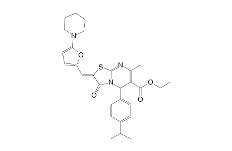 (2Z)-3-keto-7-methyl-5-p-cumenyl-2-[(5-piperidino-2-furyl)methylene]-5H-thiazolo[3,2-a]pyrimidine-6-carboxylic acid ethyl ester
