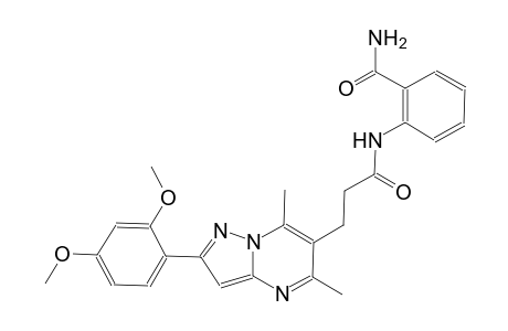 pyrazolo[1,5-a]pyrimidine-6-propanamide, N-[2-(aminocarbonyl)phenyl]-2-(2,4-dimethoxyphenyl)-5,7-dimethyl-
