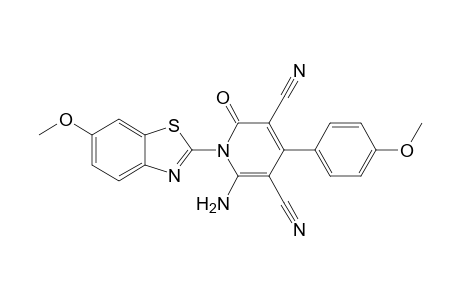 1-(6'-Methoxy-2'-benzothiazolyl)-4-(4"-methoxyphenyl)-3,5-dicyano-6-amino-1,2-dihydro-2-pyridone