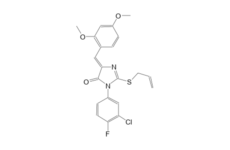 4H-imidazol-4-one, 3-(3-chloro-4-fluorophenyl)-5-[(2,4-dimethoxyphenyl)methylene]-3,5-dihydro-2-(2-propenylthio)-, (5Z)-