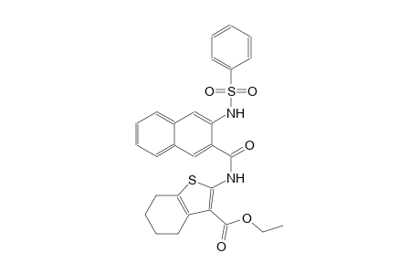 benzo[b]thiophene-3-carboxylic acid, 4,5,6,7-tetrahydro-2-[[[3-[(phenylsulfonyl)amino]-2-naphthalenyl]carbonyl]amino]-, ethyl ester