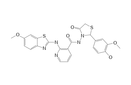 2-[N-(6-METHOXYBENZOTHIAZOLYL)-AMINO]-PYRIDINE-3-[2-(3-METHOXY-4-HYDROXYPHENYL)]-CARBOXAMIDO-1,3-THIAZOLIDIN-4-ONE