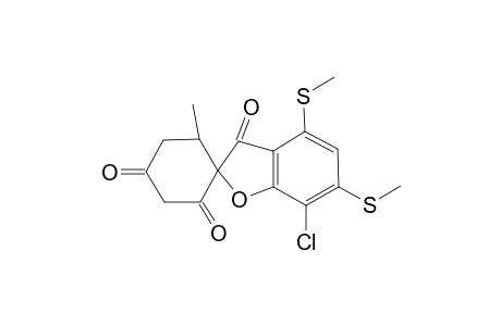 Spiro[benzofuran-2(3H),1'-cyclohexane]-2',3,4'-trione, 7-chloro-6'-methyl-4,6-bis(methylthio)-