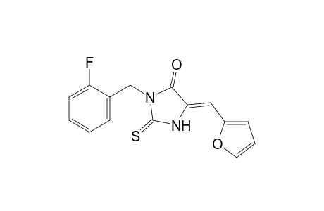(5Z)-3-(2-fluorobenzyl)-5-(2-furfurylidene)-2-thioxo-4-imidazolidinone