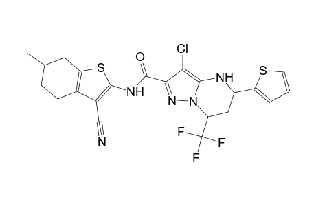 3-chloro-N-(3-cyano-6-methyl-4,5,6,7-tetrahydro-1-benzothien-2-yl)-5-(2-thienyl)-7-(trifluoromethyl)-4,5,6,7-tetrahydropyrazolo[1,5-a]pyrimidine-2-carboxamide