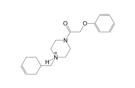 1-(3-cyclohexen-1-ylmethyl)-4-(phenoxyacetyl)piperazin-1-ium