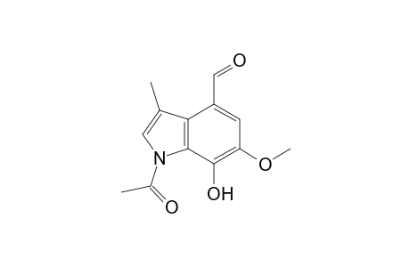 N-Acetyl-4-formyl-7-hydroxy-6-methoxy-3-methylindole