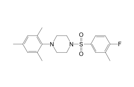 1-(4-fluoranyl-3-methyl-phenyl)sulfonyl-4-(2,4,6-trimethylphenyl)piperazine