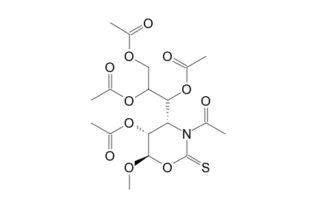 N-ACETYL-(4S,5R,6S)-5-O-ACETYL-6-METHOXY-4-(1',2',3'-TRI-O-ACETYL-D-ERYTHRO-TRIITOL-1-YL)-TETRAHYDRO-1,3-OXAZINE-2-THIONE