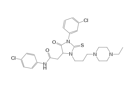 N-(4-chlorophenyl)-2-{1-(3-chlorophenyl)-3-[3-(4-ethyl-1-piperazinyl)propyl]-5-oxo-2-thioxo-4-imidazolidinyl}acetamide