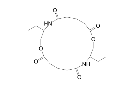 3,12-diethyl-1,10-dioxa-4,13-diazacyclooctadecane-5,9,14,18-diquinone