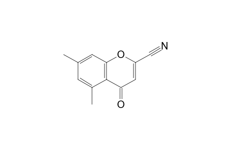 4-keto-5,7-dimethyl-chromene-2-carbonitrile