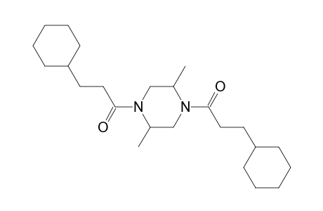 3-Cyclohexyl-1-[4-(3-cyclohexyl-propionyl)-2,5-dimethyl-piperazin-1-yl]-propan-1-one