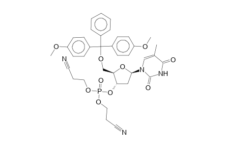 Bis-(2-cyanoethyl)-(5'-dimethoxy-triphenylmethyl-thymidin-3'-yl)-phosphate