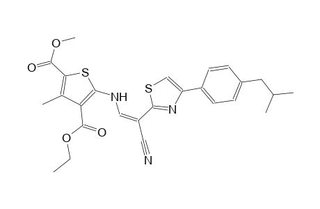 4-ethyl 2-methyl 5-({(Z)-2-cyano-2-[4-(4-isobutylphenyl)-1,3-thiazol-2-yl]ethenyl}amino)-3-methyl-2,4-thiophenedicarboxylate