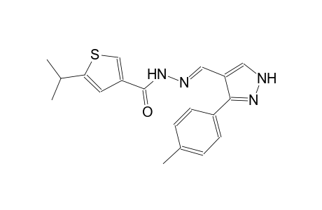 5-isopropyl-N'-{(E)-[3-(4-methylphenyl)-1H-pyrazol-4-yl]methylidene}-3-thiophenecarbohydrazide