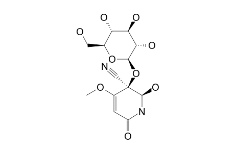 EPINORACALYPHIN;(5R,6R)-5-CYANO-5-BETA-D-GLUCOPYRANOSYLOXY-6-HYDROXY-4-METHOXY-2-(5,6-DIHYDRO)-PYRIDONE