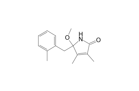 2H-Pyrrol-2-one, 1,5-dihydro-5-methoxy-3,4-dimethyl-5-[(2-methylphenyl)methyl]-