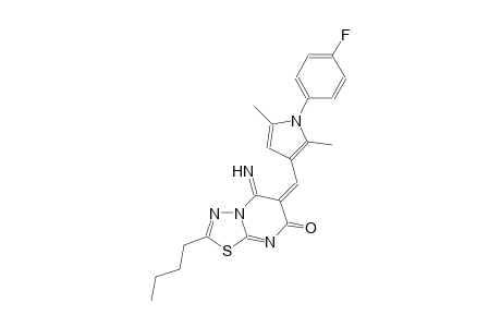 (6E)-2-butyl-6-{[1-(4-fluorophenyl)-2,5-dimethyl-1H-pyrrol-3-yl]methylene}-5-imino-5,6-dihydro-7H-[1,3,4]thiadiazolo[3,2-a]pyrimidin-7-one