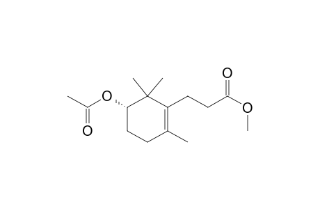 1-Cyclohexene-1-propanoic acid, 5-(acetyloxy)-2,6,6-trimethyl-, methyl ester, (S)-