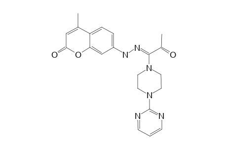 4-METHYL-7-(2-(2-OXO-1-(4-PYRIMIDIN-2-YL)-PIPERAZIN-1-YL)-PROPYLIDENE]-HYDRAZINYL]-2H-CHROMEN-2-ONE