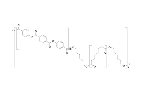 Copolyester based on 4,4'-terephthaloyldioxydibenzoic acid, 1,6-hexanediol and suberic acid