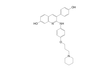 3-(4-hydroxyphenyl)-2-(4-(3-(1-piperidine)propoxy)aniline)quinoline-7-phenol