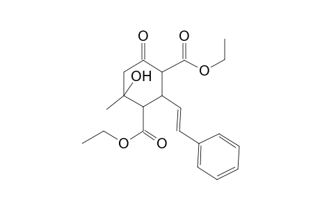 Cyclohexane-1,3-dicarboxylic acid, 6-hydroxy-6-methyl-4-oxo-2-(2-phenylethenyl)-, dietyl ester