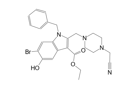 1H-indole-3-carboxylic acid, 6-bromo-2-[[4-(cyanomethyl)-1-piperazinyl]methyl]-5-hydroxy-1-(phenylmethyl)-, ethyl ester