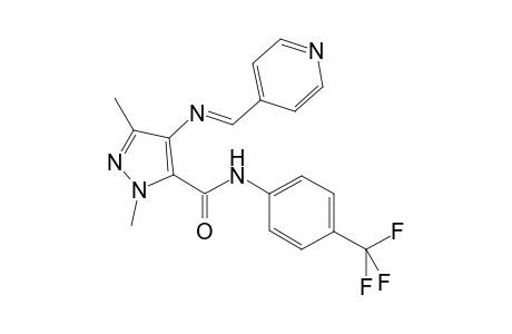 2H-Pyrazole-3-carboxylic acid, 2,5-dimethyl-4-[(pyridin-4-ylmethylene)amino]-, (4-trifluoromethylphenyl)amide
