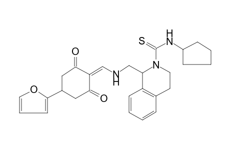 1-[[(4-furan-2-yl-2,6-dioxo-cyclohexylidenemethyl)-amino]-methyl]-3,4-dihydro-1H-isoquinoline-2-carbothioic acid cyclopentylamide