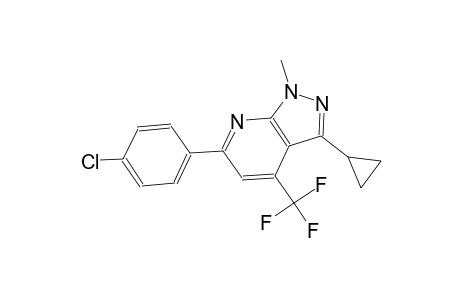 6-(4-chlorophenyl)-3-cyclopropyl-1-methyl-4-(trifluoromethyl)-1H-pyrazolo[3,4-b]pyridine